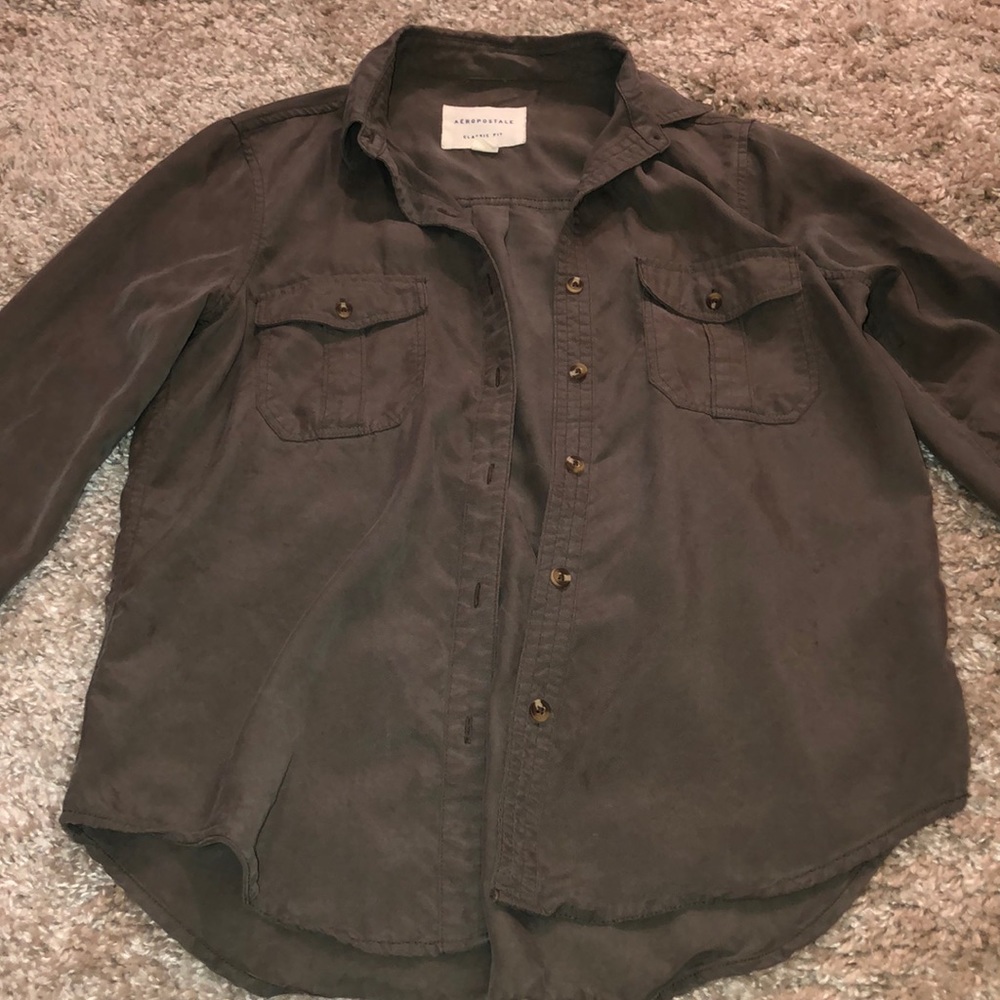 Army green button down - Picture 2 of 3